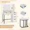 Makeup Vanity Dressing Table and Stool Set with Lights and Charging Station-White